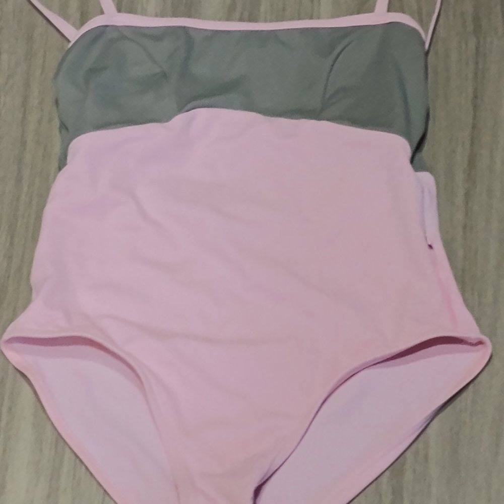 Yumiko pink and grey adult XL ballet leotard